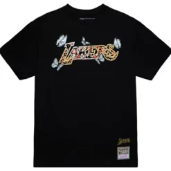 Mitchell & Ness T-Shirts & Tops-Womens Floral Ss Top Los Angeles Lakers