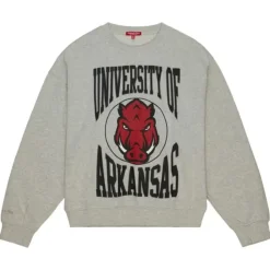 Mitchell & Ness Hoodies & Sweatshirts-Women'S Logo Lightweight Crew 3.0 University Of Arkansas