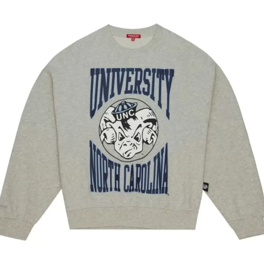Mitchell & Ness Hoodies & Sweatshirts-Women'S Logo Lightweight Crew 3.0 University Of North Carolina