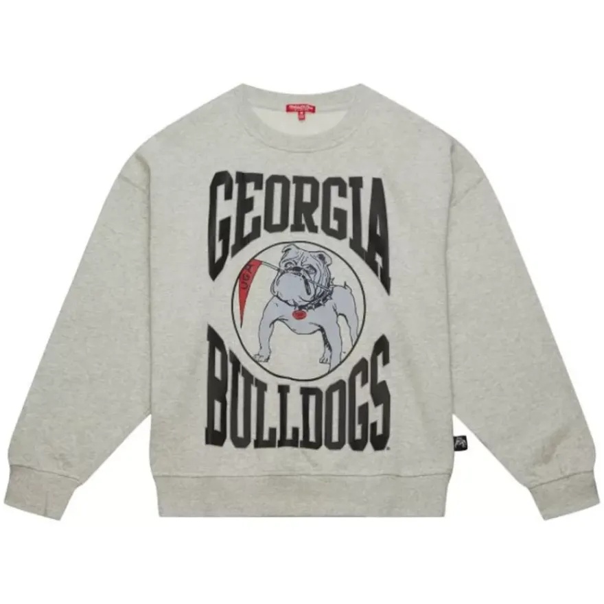 Mitchell & Ness Hoodies & Sweatshirts-Women'S Logo Lightweight Crew 3.0 University Of Georgia