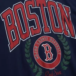 Mitchell & Ness Hoodies & Sweatshirts-Womens Logo Lt Crew 2.0 Boston Red Sox