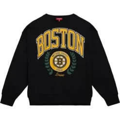Mitchell & Ness Hoodies & Sweatshirts-Womens Logo Lt Crew 2.0 Boston Bruins