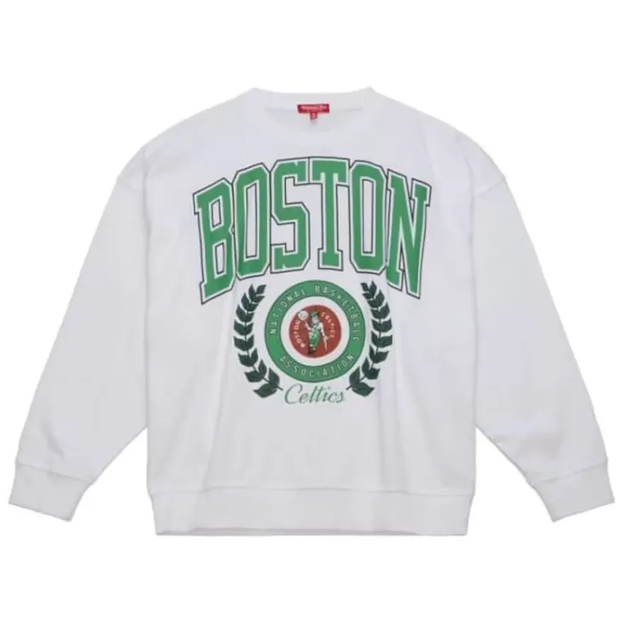 Mitchell & Ness Hoodies & Sweatshirts-Womens Logo Lt Crew 2.0 Boston Celtics