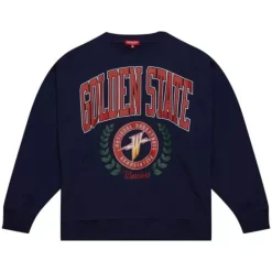 Mitchell & Ness Hoodies & Sweatshirts-Womens Logo Lt Crew 2.0 Golden State Warriors