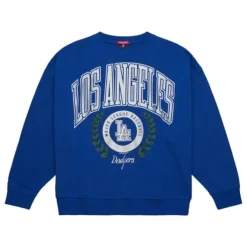 Mitchell & Ness Hoodies & Sweatshirts-Womens Logo Lt Crew 2.0 Los Angeles Dodgers