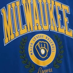 Mitchell & Ness Hoodies & Sweatshirts-Womens Logo Lt Crew 2.0 Milwaukee Brewers