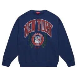 Mitchell & Ness Hoodies & Sweatshirts-Womens Logo Lt Crew 2.0 New York Rangers