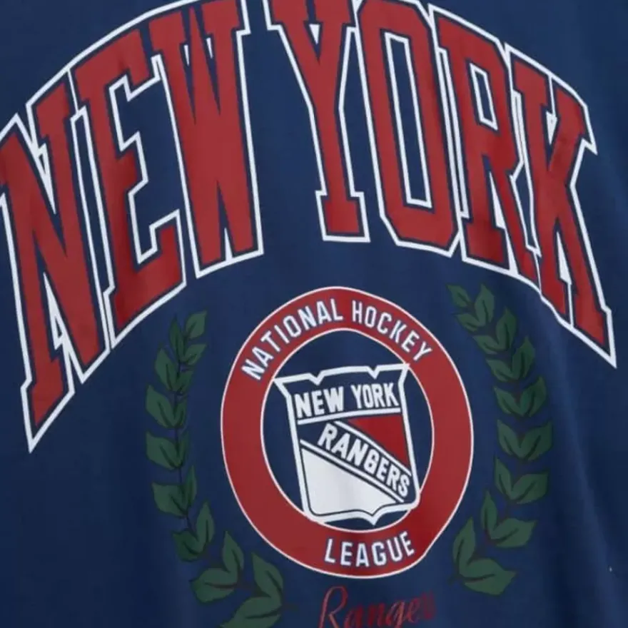 Mitchell & Ness Hoodies & Sweatshirts-Womens Logo Lt Crew 2.0 New York Rangers