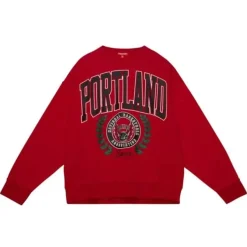 Mitchell & Ness Hoodies & Sweatshirts-Womens Logo Lt Crew 2.0 Portland Trail Blazers