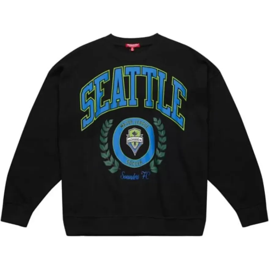 Mitchell & Ness Hoodies & Sweatshirts-Womens Logo Lt Crew 2.0 Seattle Sounders Fc