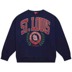 Mitchell & Ness Hoodies & Sweatshirts-Womens Logo Lt Crew 2.0 St. Louis Cardinals
