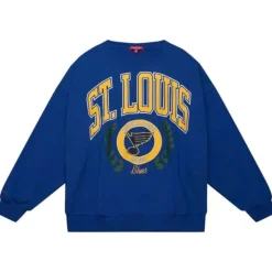 Mitchell & Ness Hoodies & Sweatshirts-Womens Logo Lt Crew 2.0 St. Louis Blues