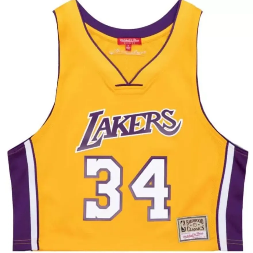 Mitchell & Ness T-Shirts & Tops-Womens N&N Crop Tank Los Angeles Lakers 1999 Shaquille O'Neal