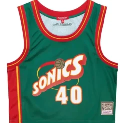 Mitchell & Ness T-Shirts & Tops-Womens N&N Crop Tank Seattle Supersonics 1995 Shawn Kemp