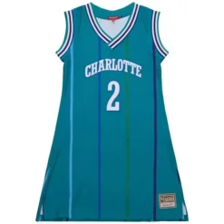 Mitchell & Ness T-Shirts & Tops-Womens N&N Jersey Dress Charlotte Hornets 1992 Larry Johnson