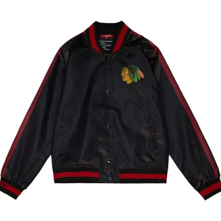 Mitchell & Ness Jackets & Outerwear-Women'S Raglan Satin Jacket Chicago Blackhawks