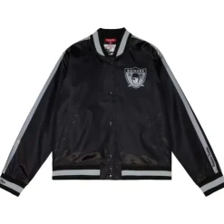 Mitchell & Ness Jackets & Outerwear-Women'S Raglan Satin Jacket Oakland Raiders