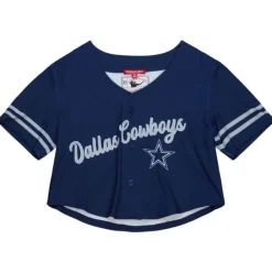 Mitchell & Ness T-Shirts & Tops-Women'S Ss Button Crop Dallas Cowboys