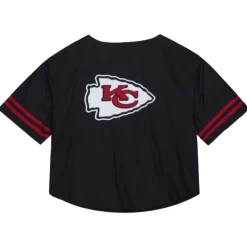Mitchell & Ness T-Shirts & Tops-Women'S Ss Button Crop Kansas City Chiefs