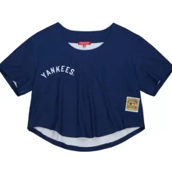 Mitchell & Ness T-Shirts & Tops-Women'S Ss Button Crop New York Yankees