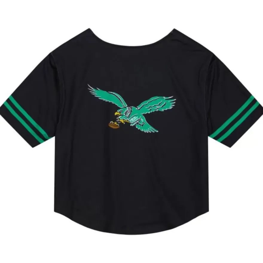 Mitchell & Ness T-Shirts & Tops-Women'S Ss Button Crop Philadelphia Eagles