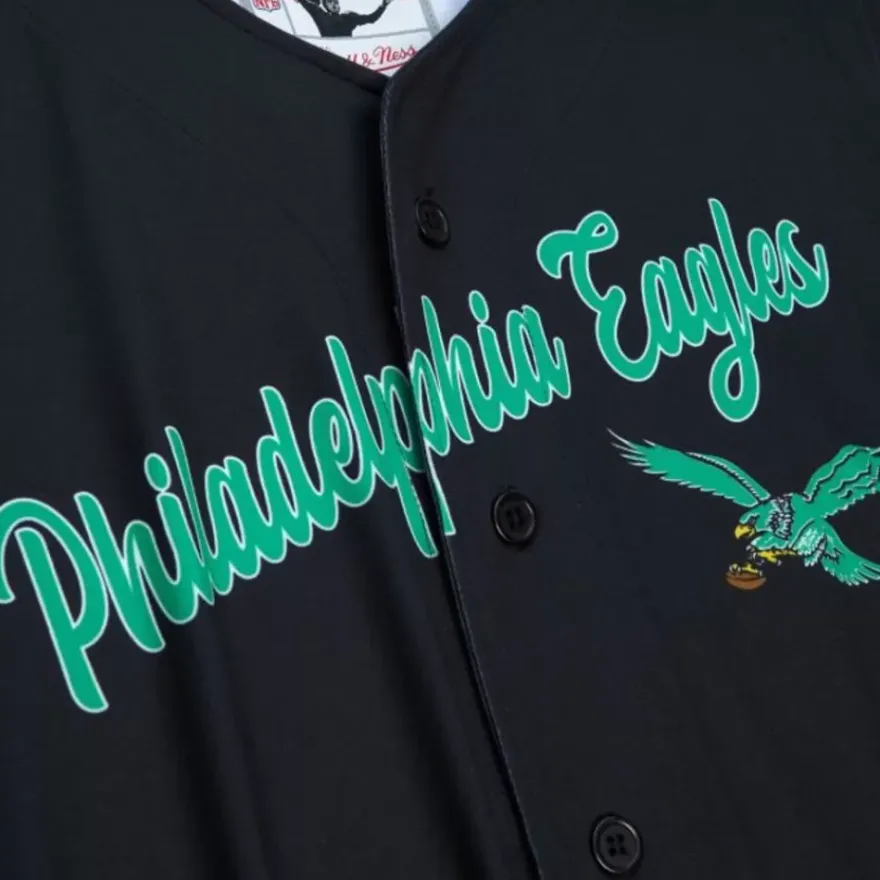 Mitchell & Ness T-Shirts & Tops-Women'S Ss Button Crop Philadelphia Eagles