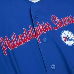 Mitchell & Ness T-Shirts & Tops-Women'S Ss Button Crop Philadelphia 76Ers