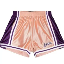 Mitchell & Ness Shorts-Womens 75Th Anniversary Rose Gold Shorts Los Angeles Lakers