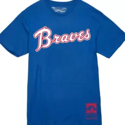 Mitchell & Ness T-Shirts & Tops-Wordmark 2 Tee Atlanta Braves