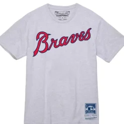 Mitchell & Ness T-Shirts & Tops-Wordmark 1 Tee Atlanta Braves